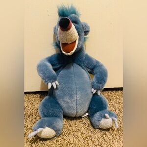 Vintage Disney Store Plush Blue Baloo Bear The Jungle Book 15"